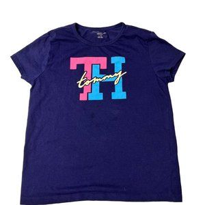 Tommy Hilfiger navy blue t shirt girls Large TH logo